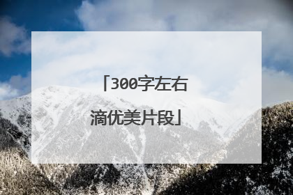 300字左右滴优美片段