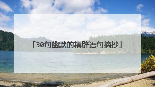 30句幽默的精辟语句摘抄