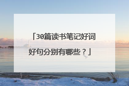 30篇读书笔记好词好句分别有哪些？