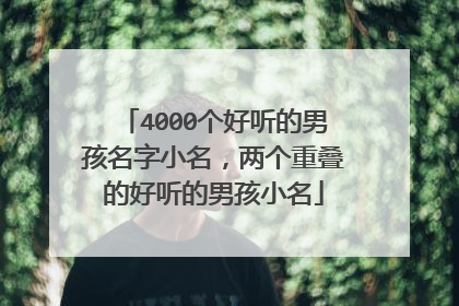 4000个好听的男孩名字小名，两个重叠的好听的男孩小名