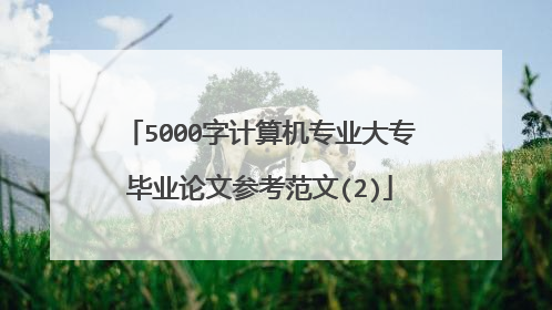 5000字计算机专业大专毕业论文参考范文(2)