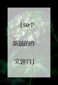 50个新颖的作文题目