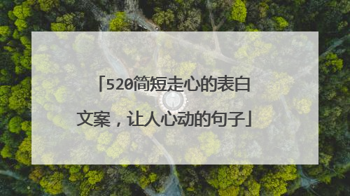 520简短走心的表白文案，让人心动的句子