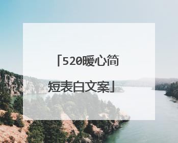 520暖心简短表白文案