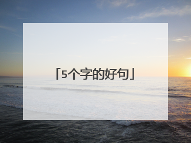 5个字的好句