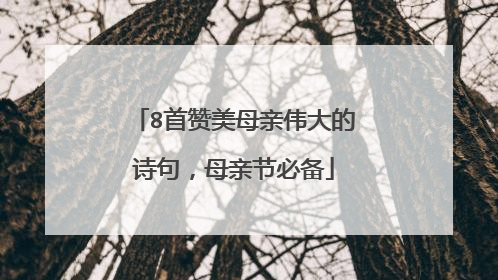 8首赞美母亲伟大的诗句，母亲节必备