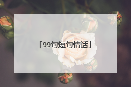 99句短句情话