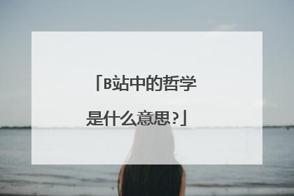 B站中的哲学是什么意思?