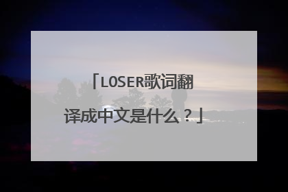 LOSER歌词翻译成中文是什么？