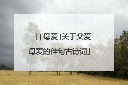 [母爱]关于父爱母爱的佳句古诗词