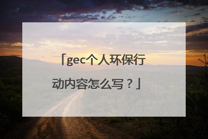 gec个人环保行动内容怎么写？