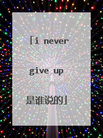 i never give up 是谁说的