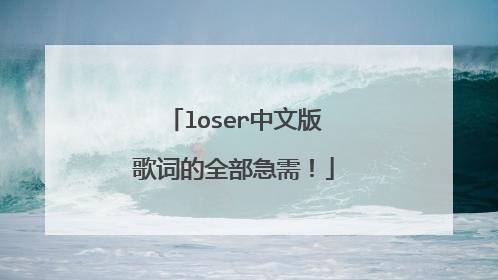 loser中文版歌词的全部急需！