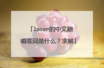 loser的中文翻唱歌词是什么？求解