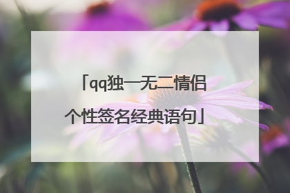 qq独一无二情侣个性签名经典语句