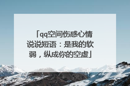 qq空间伤感心情说说短语：是我的软弱，纵成你的空虚