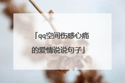 qq空间伤感心痛的爱情说说句子