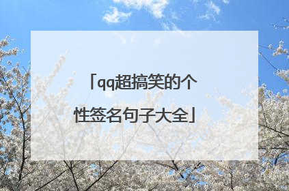 qq超搞笑的个性签名句子大全