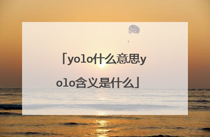 yolo什么意思yolo含义是什么