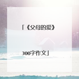 《父母的爱》300字作文