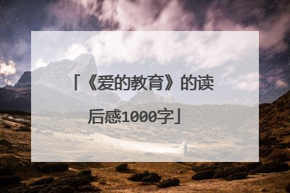 《爱的教育》的读后感1000字