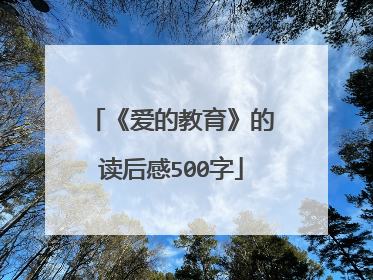 《爱的教育》的读后感500字