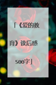 《爱的教育》读后感500字