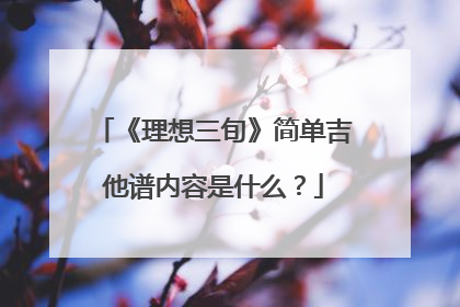 《理想三旬》简单吉他谱内容是什么？