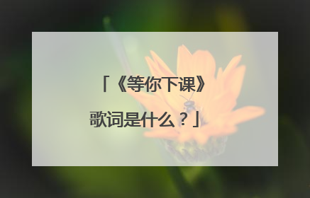 《等你下课》歌词是什么？
