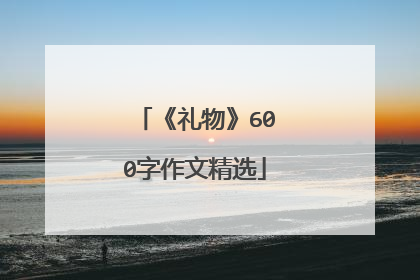 《礼物》600字作文精选