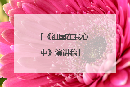《祖国在我心中》演讲稿