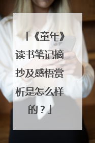 《童年》读书笔记摘抄及感悟赏析是怎么样的？