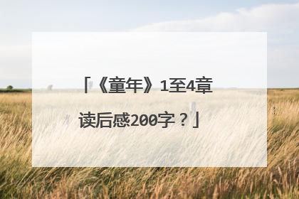 《童年》1至4章读后感200字？