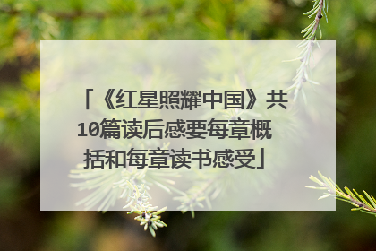 《红星照耀中国》共10篇读后感要每章概括和每章读书感受