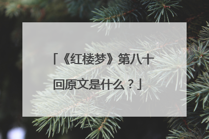 《红楼梦》第八十回原文是什么？