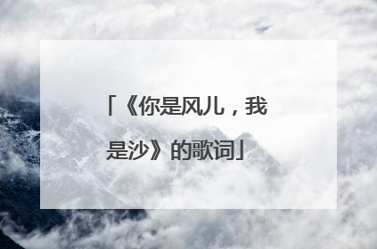 《你是风儿，我是沙》的歌词