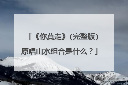 《你莫走》(完整版)原唱山水组合是什么？