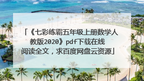 《七彩练霸五年级上册数学人教版2020》pdf下载在线阅读全文，求百度网盘云资源