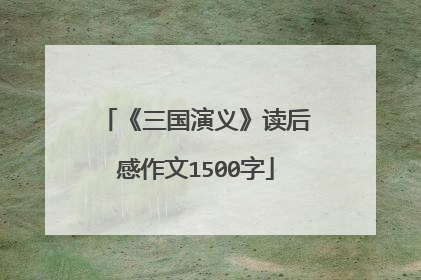 《三国演义》读后感作文1500字
