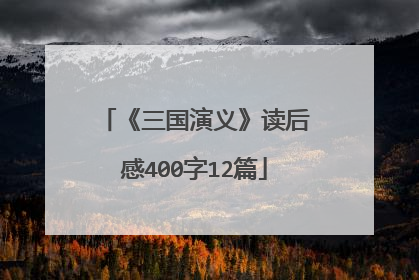 《三国演义》读后感400字12篇
