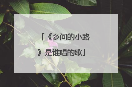 《乡间的小路》是谁唱的歌