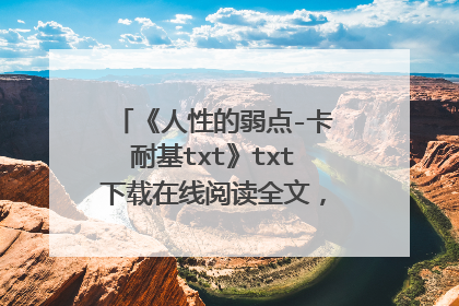 《人性的弱点-卡耐基txt》txt下载在线阅读全文，求百度网盘云资源