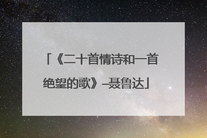 《二十首情诗和一首绝望的歌》—聂鲁达