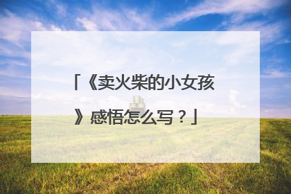 《卖火柴的小女孩》感悟怎么写？