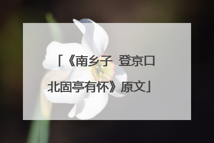 《南乡子 登京口北固亭有怀》原文