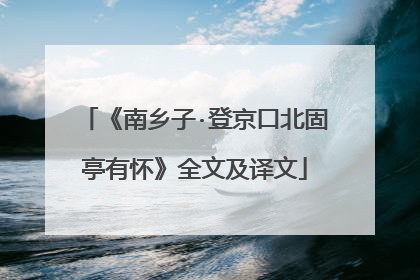 《南乡子·登京口北固亭有怀》全文及译文