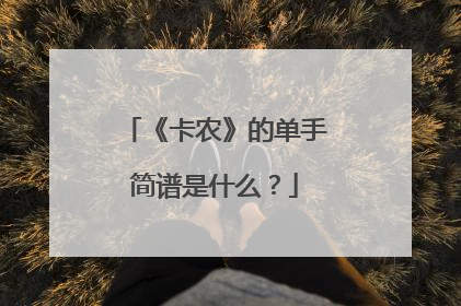 《卡农》的单手简谱是什么？