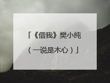 《借我》樊小纯（一说是木心）