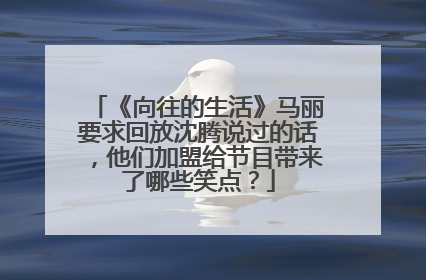 《向往的生活》马丽要求回放沈腾说过的话，他们加盟给节目带来了哪些笑点？