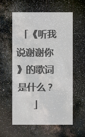 《听我说谢谢你》的歌词是什么?